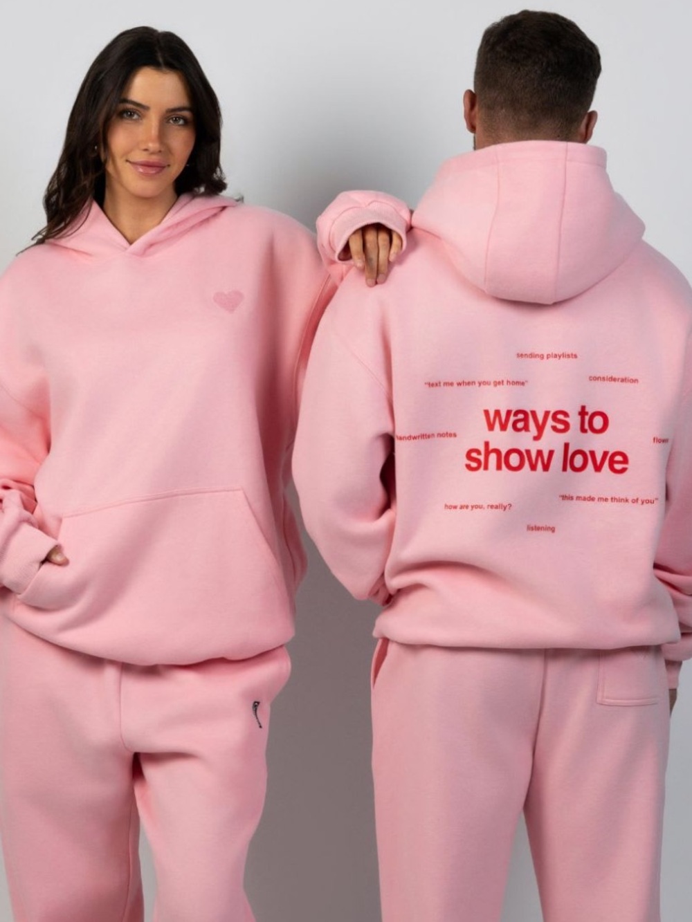 Comfrt - Pink Love Hoodie with Subtle Heart Detail - Picture 2 of 4
